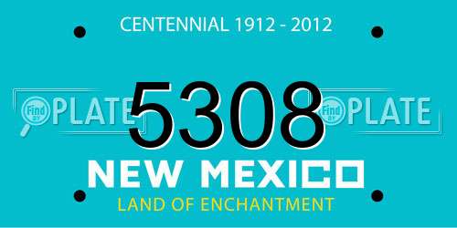 5308 New Mexico License Plate