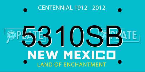 5310SB New Mexico License Plate