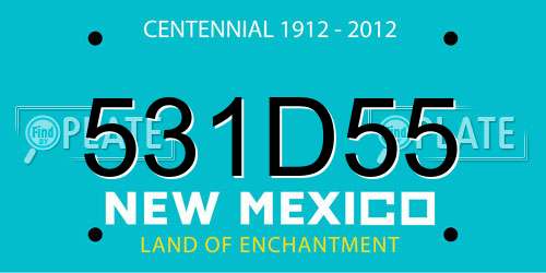 531D55 New Mexico License Plate