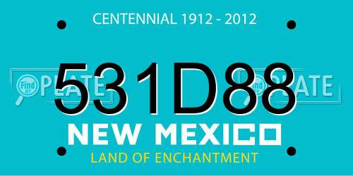 531D88 New Mexico License Plate