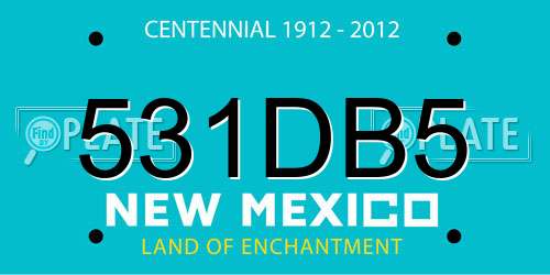 531DB5 New Mexico License Plate