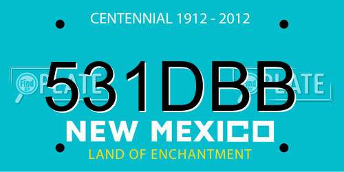 531DBB New Mexico License Plate