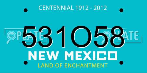 531O58 New Mexico License Plate