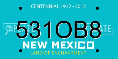 531OB8 New Mexico License Plate