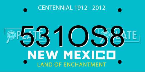 531OS8 New Mexico License Plate
