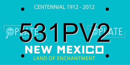 531PV2 New Mexico License Plate