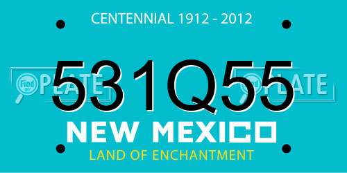 531Q55 New Mexico License Plate