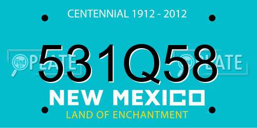 531Q58 New Mexico License Plate