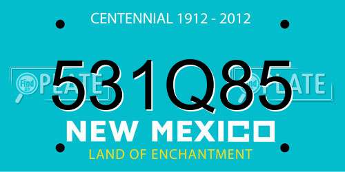 531Q85 New Mexico License Plate
