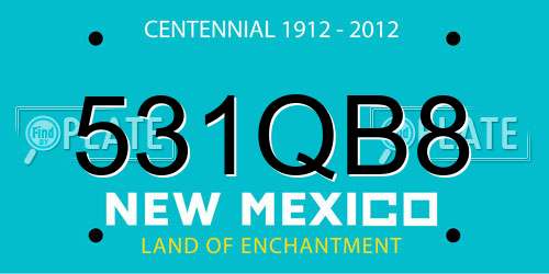531QB8 New Mexico License Plate