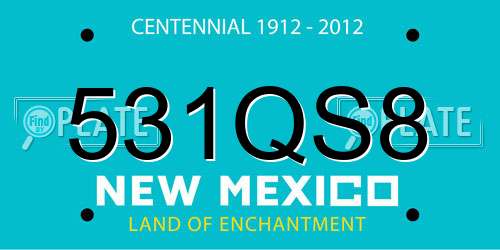 531QS8 New Mexico License Plate