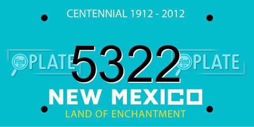 5322 New Mexico License Plate