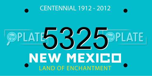 5325 New Mexico License Plate