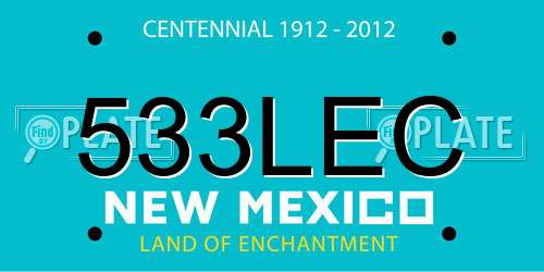 533LEC New Mexico License Plate