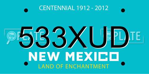 533XUD New Mexico License Plate