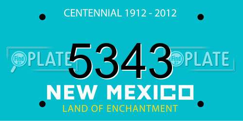 5343 New Mexico License Plate