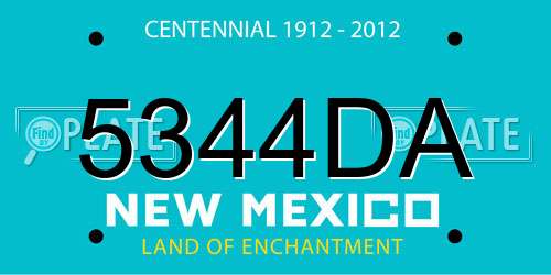 5344DA New Mexico License Plate