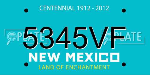 5345VF New Mexico License Plate