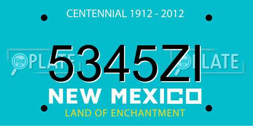 5345ZI New Mexico License Plate