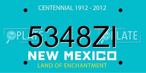 5348ZI New Mexico License Plate