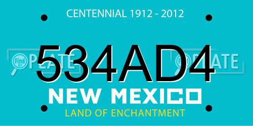 534AD4 New Mexico License Plate