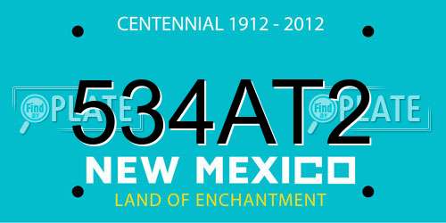 534AT2 New Mexico License Plate