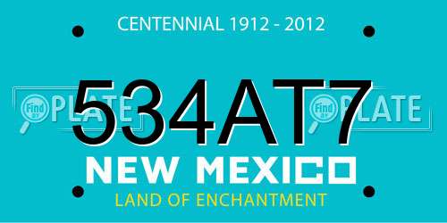 534AT7 New Mexico License Plate
