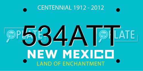 534ATT New Mexico License Plate