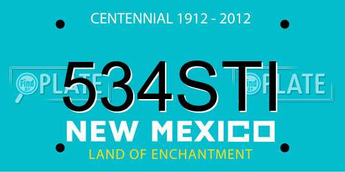 534STI New Mexico License Plate
