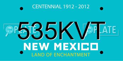 535KVT New Mexico License Plate