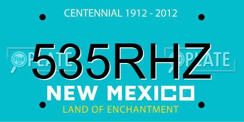 535RHZ New Mexico License Plate