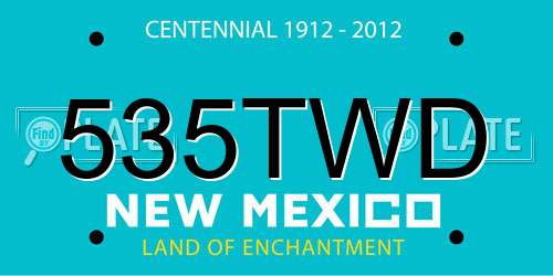 535TWD New Mexico License Plate