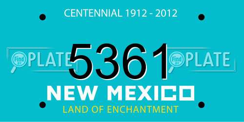 5361 New Mexico License Plate
