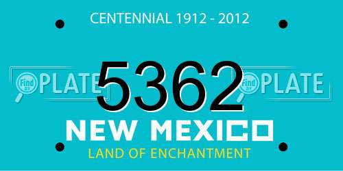 5362 New Mexico License Plate
