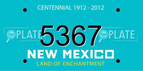 5367 New Mexico License Plate