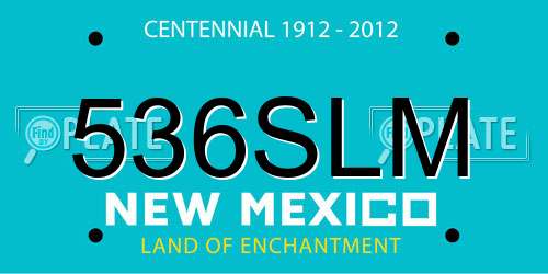 536SLM New Mexico License Plate