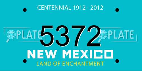 5372 New Mexico License Plate