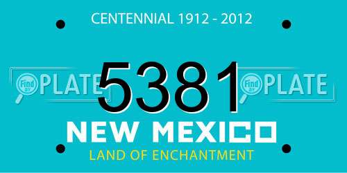 5381 New Mexico License Plate
