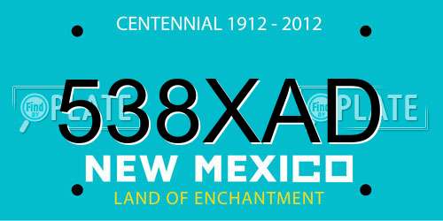 538XAD New Mexico License Plate