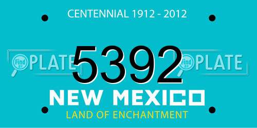 5392 New Mexico License Plate