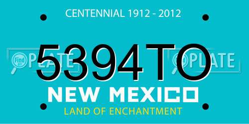 5394TO New Mexico License Plate