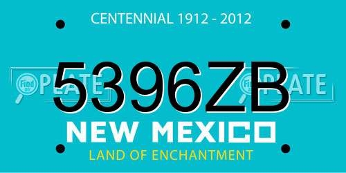 5396ZB New Mexico License Plate