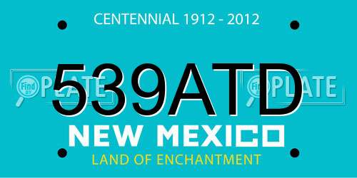 539ATD New Mexico License Plate