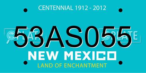 53AS055 New Mexico License Plate