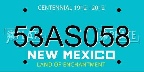 53AS058 New Mexico License Plate