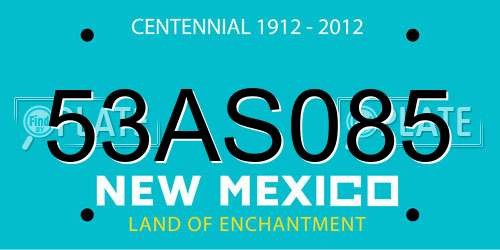 53AS085 New Mexico License Plate