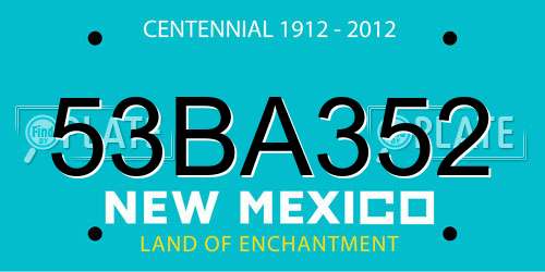 53BA352 New Mexico License Plate