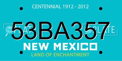 53BA357 New Mexico License Plate