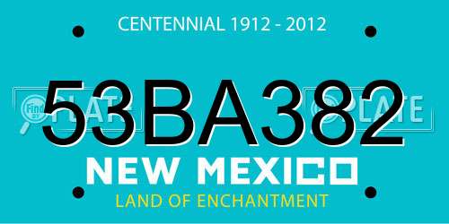 53BA382 New Mexico License Plate