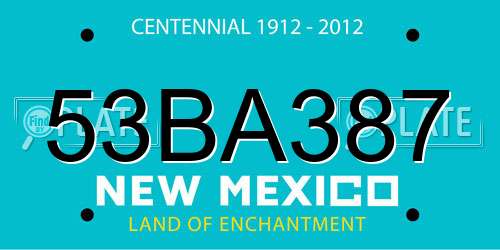 53BA387 New Mexico License Plate